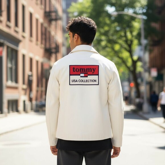 Tommy Hilfiger White Leather Jacket - Picture 4 of 11